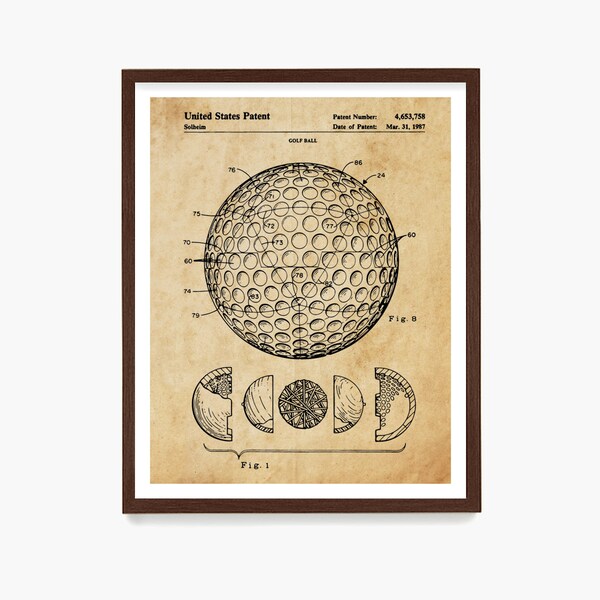 Golf Ball Patent, Golf Poster, Golf Ball Poster, Golf Art, Golf Patent Art, Golf Gift, Golfer, Golf Wall Art, Golf Decor, Dad Gift