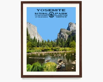 Yosemite National Park Poster, National Park Wall Art, WPA Poster, Yosemite Gift, California Decor, California Home, National Park Gift