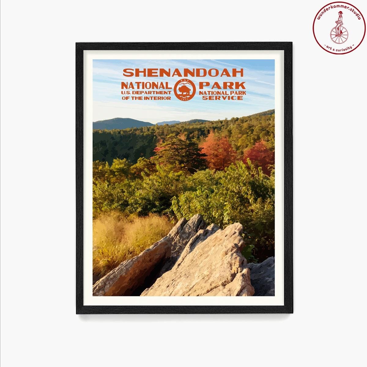 シェナンドー国立公園のポスター、バージニア州のホームデコレーション