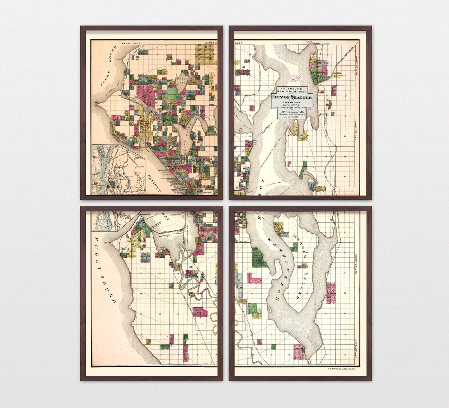 Seattle Prints Seattle Home Wall Decor City of Seattle Map Seattle Washington