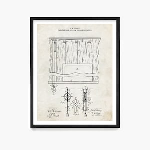 Theater Curtain Patent Art Print: Broadway Musical Decor