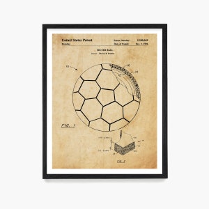 Soccer Ball Patent Print, Soccer Wall Art, World Cup Poster, Kids Room Decor, Soccer Coach Gift, Sports Theme Antique