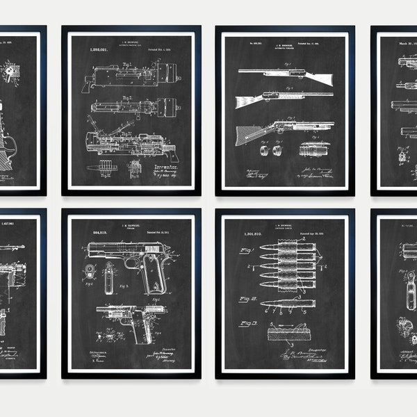 Gun Patent Wall Art, Firearm Poster - Gun Art - Gun Room Wall Art - Firearm Decor - Shotgun Patent - Rifle - Print