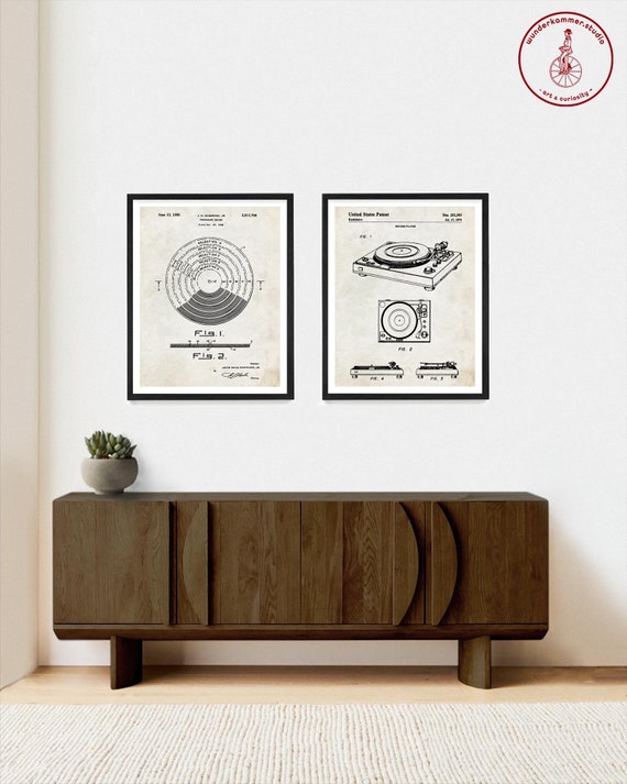 Vinyl Record Patent Art Print: Turntable Poster, Audio Engineer Gift