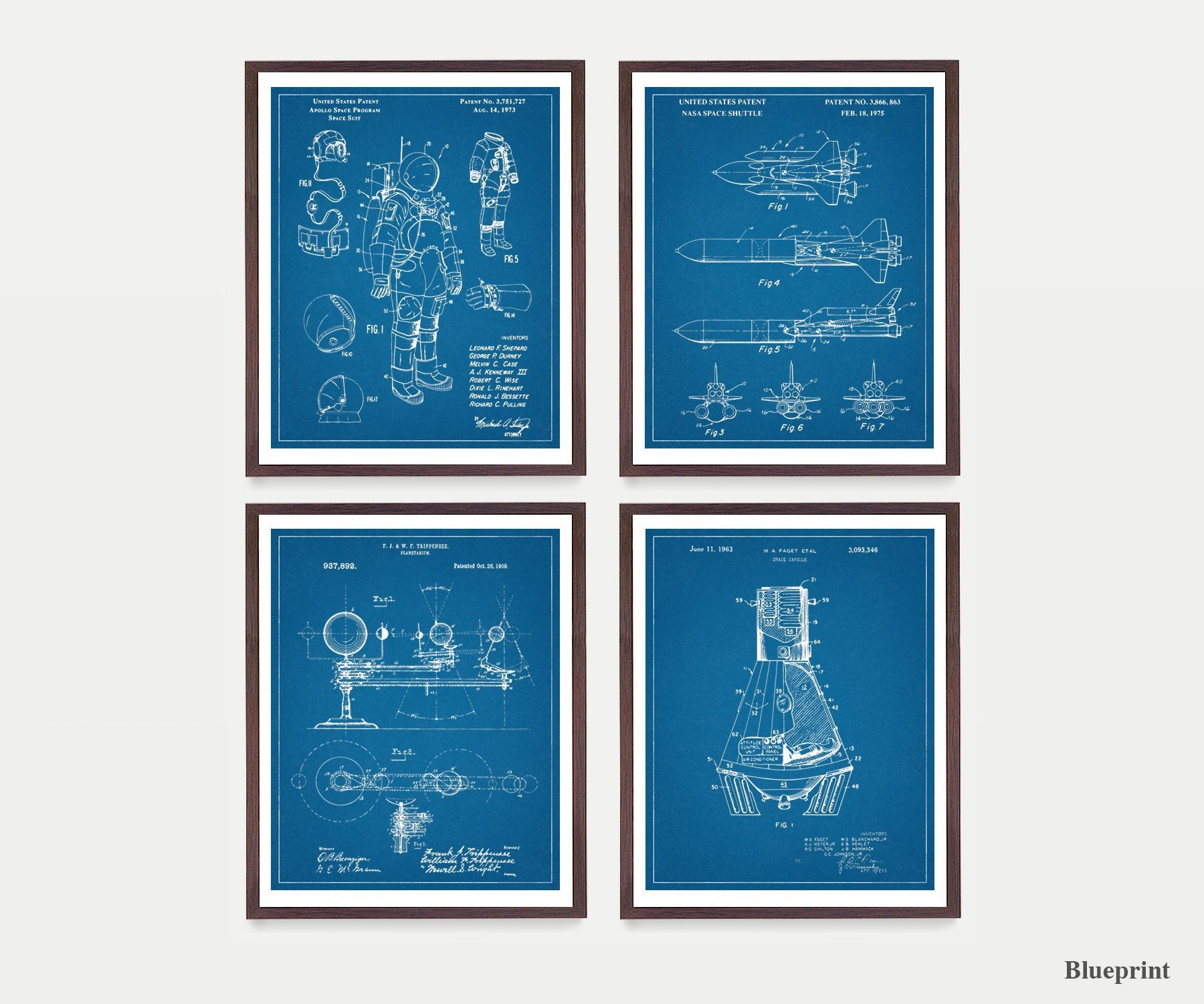 Space Patent Posters NASA Art NASA Patent NASA Poster Etsy