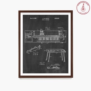 Piano Patent Poster, Piano Wall Art, Pianist Gift, Music Room Decor, Keyboard Patent