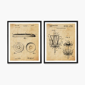 Frisbee Patent Poster, Frisbee Golf, Disc Golf, Disc Golf Patent Art Poster, Disc Patent, Disc Art, Frisbee Poster, Frisbee Wall Art Antique