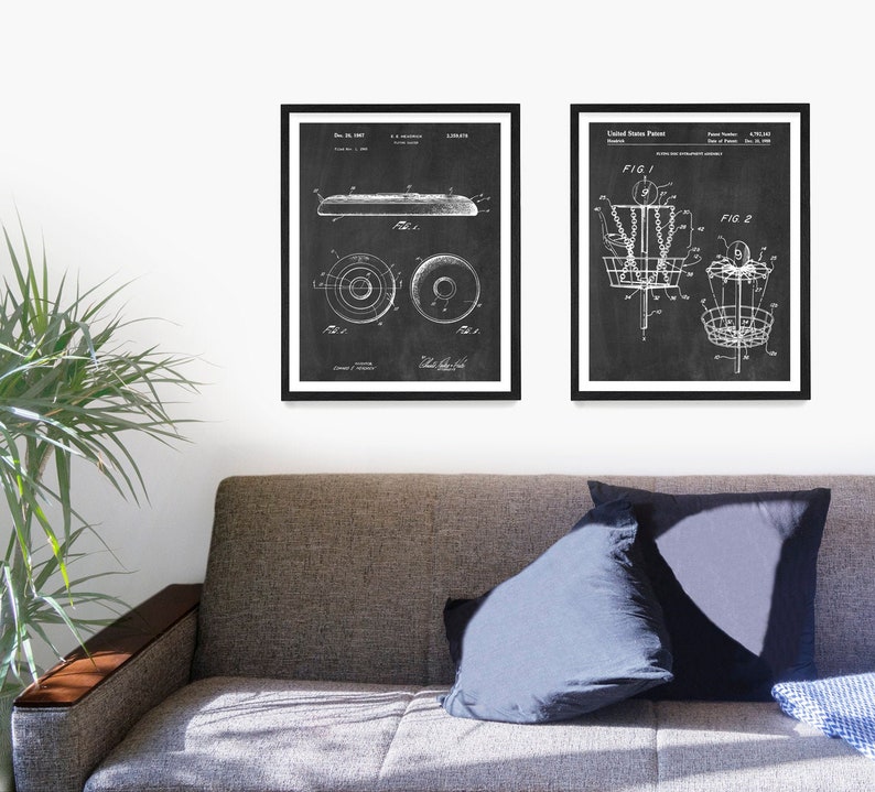 Frisbee Patent Poster, Frisbee Golf, Disc Golf, Disc Golf Patent Art Poster, Disc Patent, Disc Art, Frisbee Poster, Frisbee Wall Art image 1
