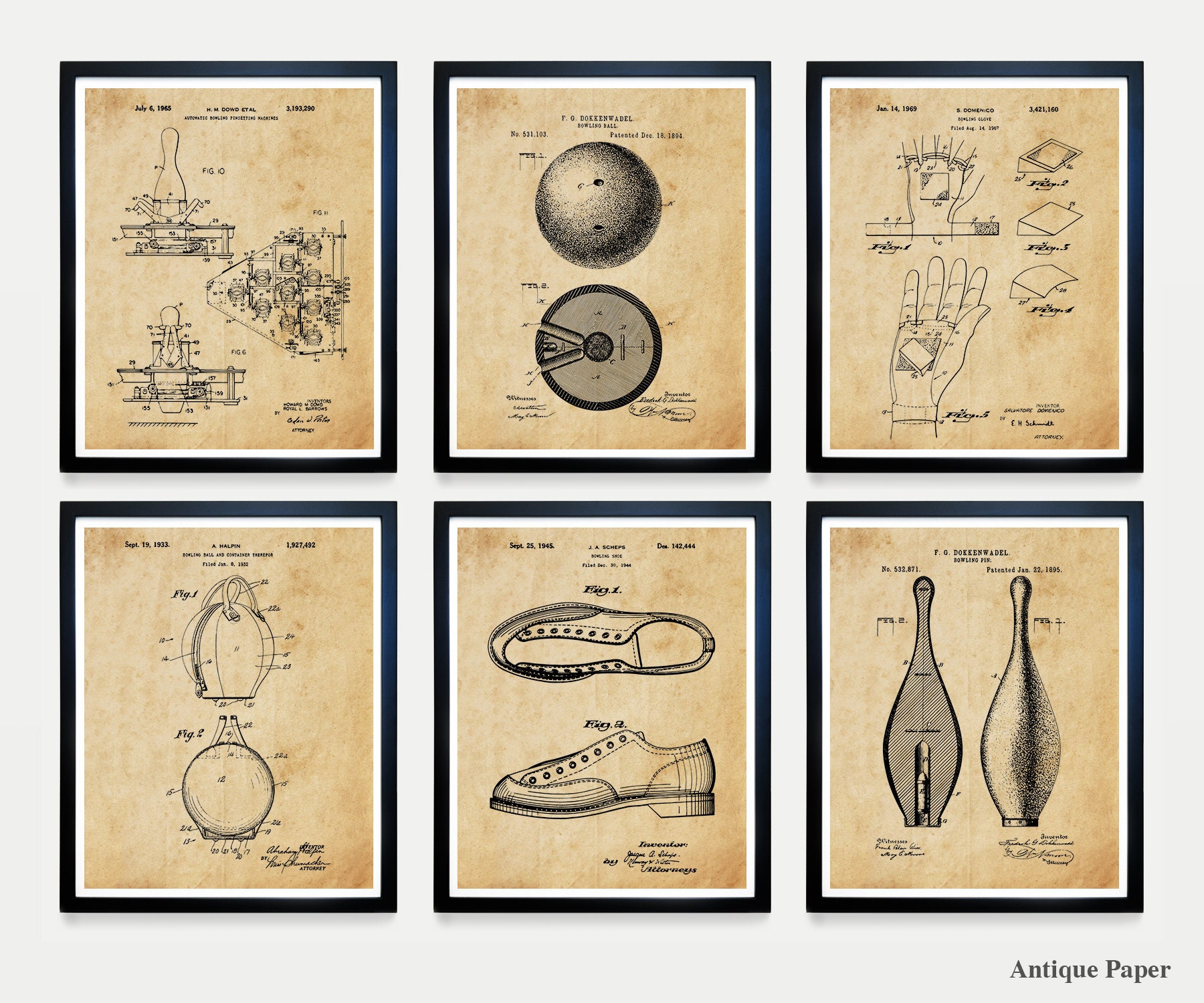 Ready To Be Framed! Art Print Bowling Pin Patent Print