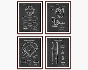 Baseball Patent Art, Baseball Poster, Kids Room Sports Decor, Baseball Patent Poster, Boys Room Art, Baseball Team Gift