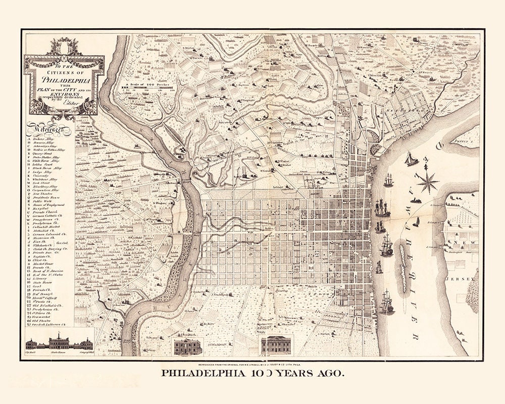Philadelphia Map Art Poster