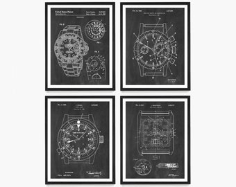 Watch Patent Posters, Watch Art, Watch Poster, Time Piece, Wrist Watch Patent, Watch Gift