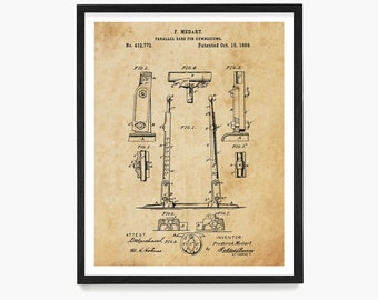 Parallel Bars Patent Print, Gymnastics Poster, Gymnast Gift, Gymnastics Wall Art, Girls Room Design