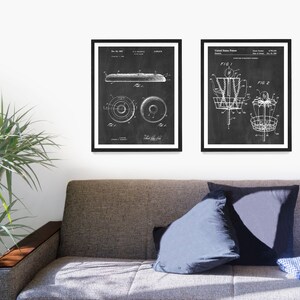 Frisbee Patent Poster, Disc Golf Wall Art, Frisbee Golf Gift, Disc Golf Basket Patent image 3