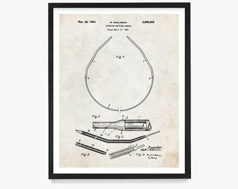 Knitting Needle Patent Poster, Knitting Wall Art, Knitting Gift, Crafting Gift, Sewing Circle Gift