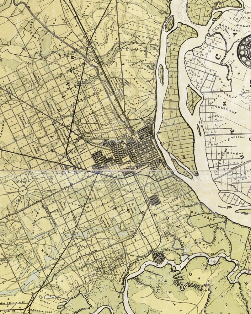 Pdf map Savannah Chatham County Georgia
