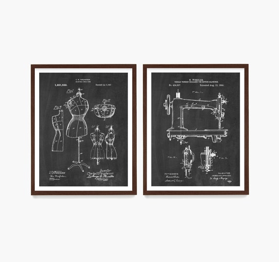 Giclee Canvas Wall Art Sewing Machine Blueprint Patent Parchment Giclee Canvas Wall Art Sewing Machine Blueprint Patent Parchment