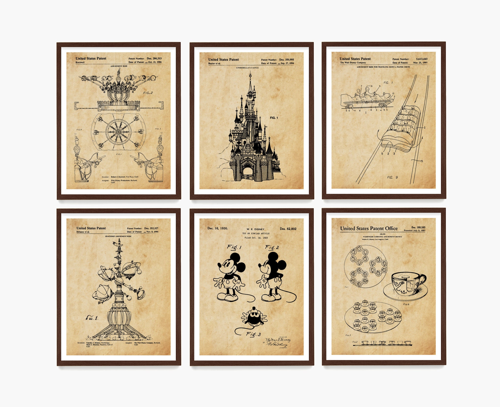 Disneyland Patent Art Disney Gift Nursery Wall Art Kids Room Art Walt Disney Disney World Disney Patent Disney Art Disney World Art