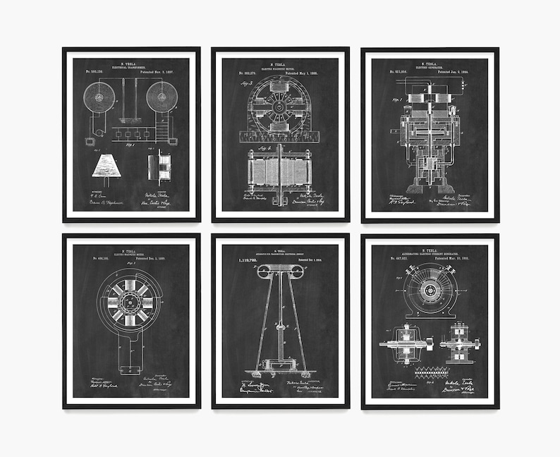 Nikola Tesla Patent Poster Decor