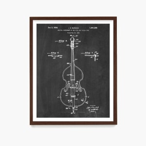 May include: A black and white illustration of a patent for a musical instrument of the viol and violin type. The patent number is 1,941,595 and was filed on May 31, 1932. The illustration shows a detailed drawing of a double bass.