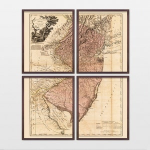 New Jersey Map, Antique Map, New Jersey Art, New Jersey Poster, New Jersey Wall Art, State Map, Old Map, Housewarming Gift, New Jersey Home