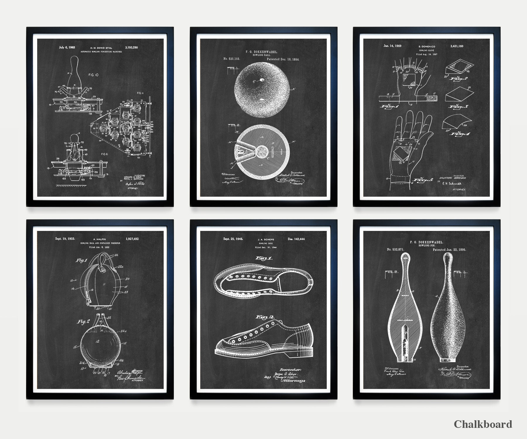 Ready To Be Framed! Art Print Bowling Pin Patent Print