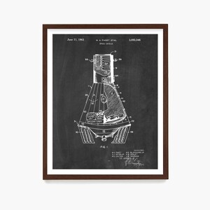 Space Capsule Patent Art Print: NASA Space Ship Poster