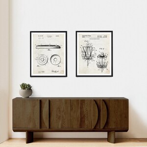 Frisbee Patent Poster, Disc Golf Wall Art, Frisbee Golf Gift, Disc Golf Basket Patent image 2