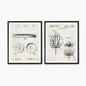 Frisbee Patent Poster, Disc Golf Wall Art, Frisbee Golf Gift, Disc Golf Basket Patent Parchment