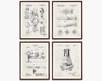 Space Patent Posters, NASA Wall Art, Space Shuttle Poster, Space Suit Design, Mars Poster, Space Gift, Astronaut Art