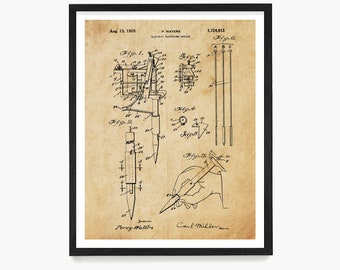 Vintage Tattoo Maschine Patent Kunstdruck: Tattoo Shop Decor