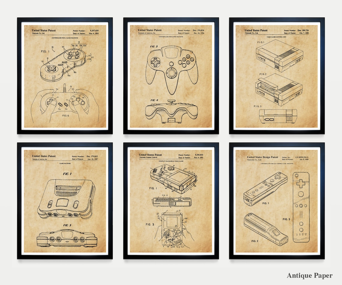 Video Game Patent Poster Video Game Wall Art Gamer Gift E - Etsy