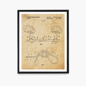 Slacklining Patent, Slacklining Poster, Slackline Patent Art, Urbanlining, Tricklining, Highlining, Slackline Gift