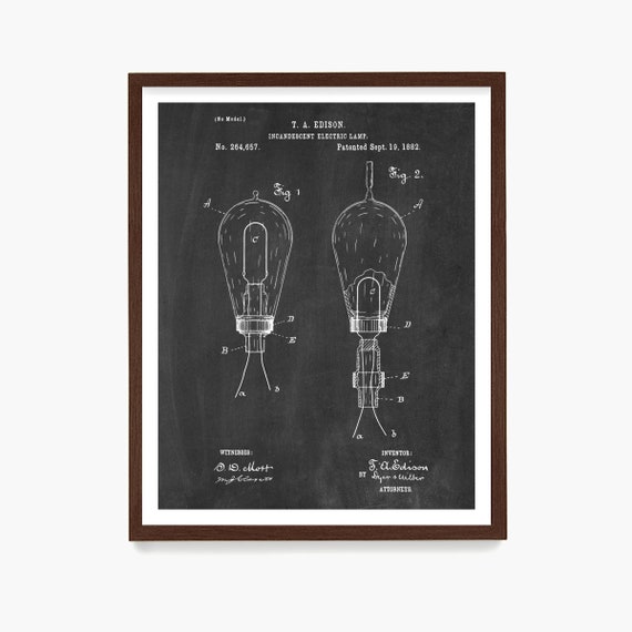 Light Bulb Patent Edison Patent Art Thomas Edison Invention