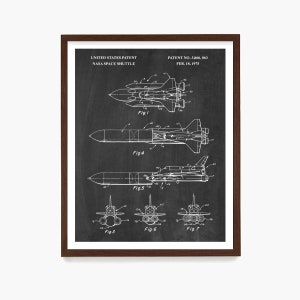 Space Shuttle Patent Art Print: NASA Blueprint Poster