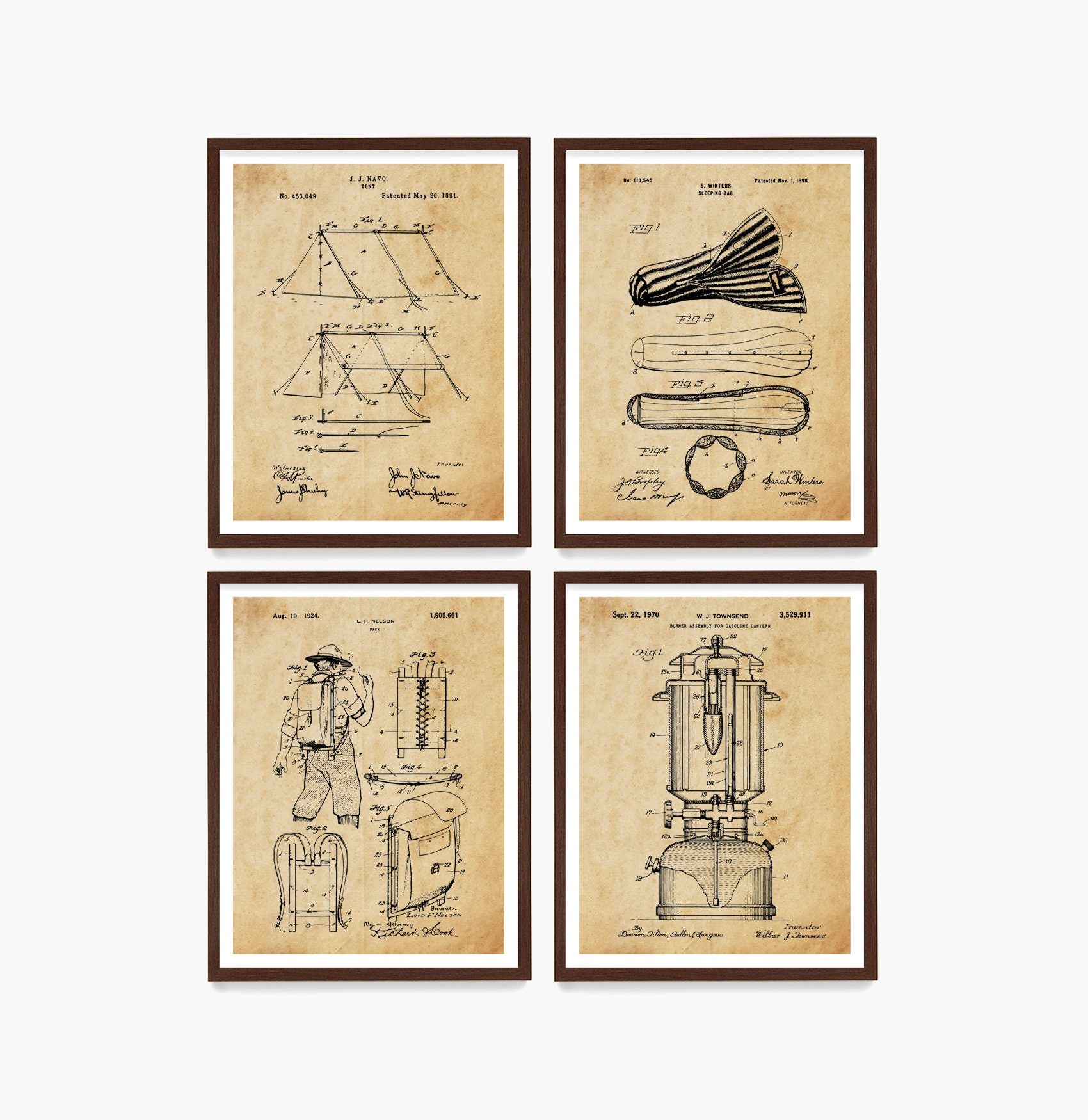 Camping Patent Art Tent Patent Poster Camping Wall Art National Park Art Hiking Poster Backpacking Print Camping Gift Scout Gift