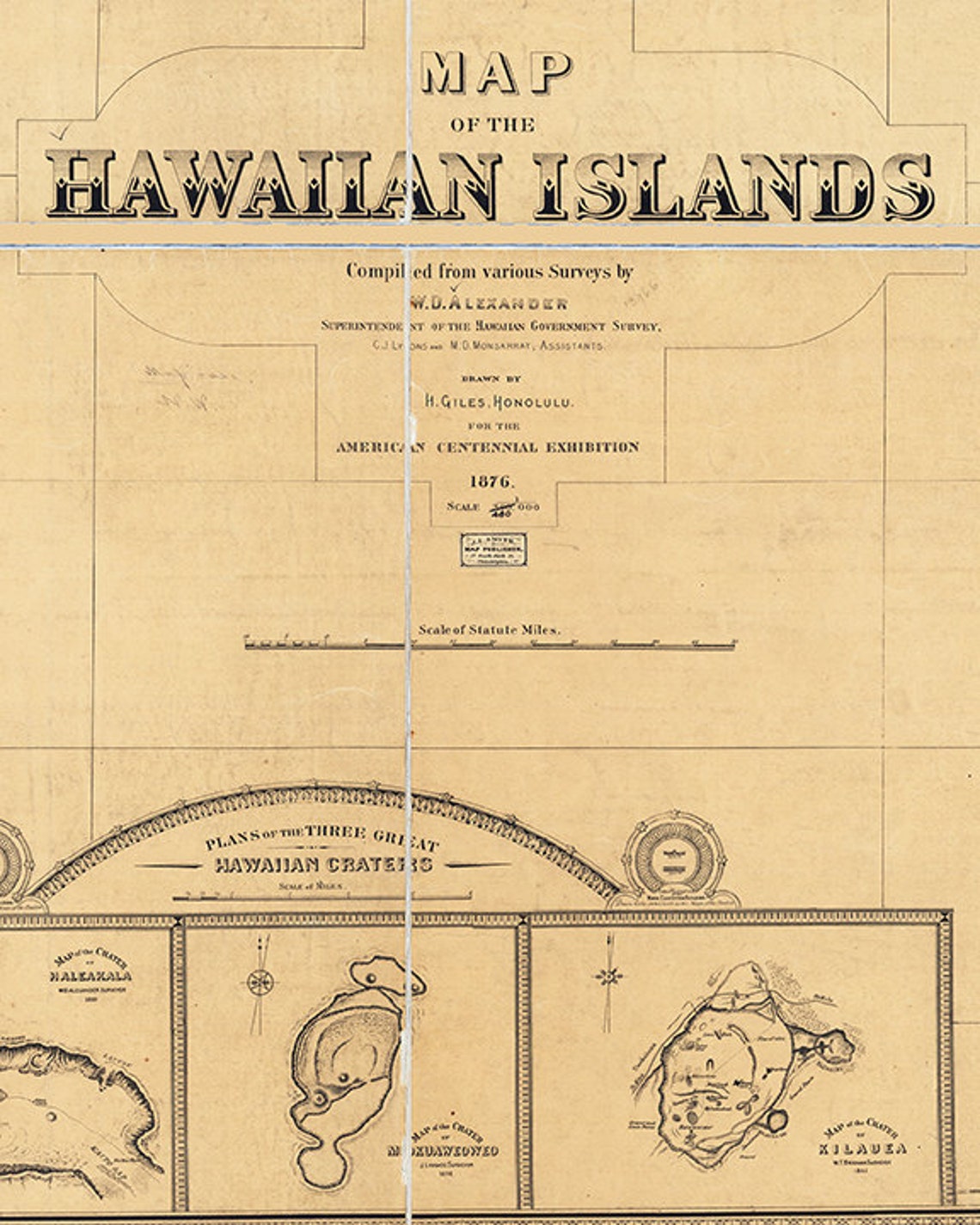 Hawaii Map Antique Map Hawaiian Islands Hawaii Art Hawaii | Etsy