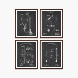 Doctor's Office Patent Wall Art, Stethoscope Thermometer Patent, Physician Gift