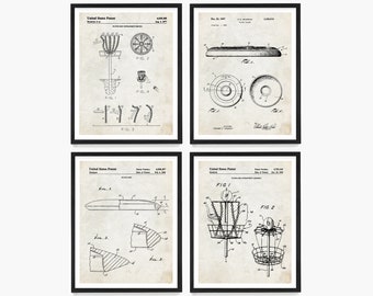 Disc Golf Patent Wall Art Prints, Frisbee Golf Poster, Disc Golf Gift