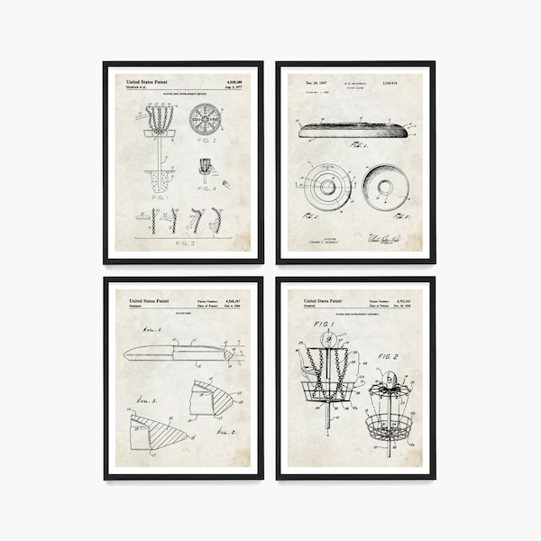 Disc Golf Patent Wand Kunst Drucke, Frisbee Golf Poster, Disc Golf Geschenk