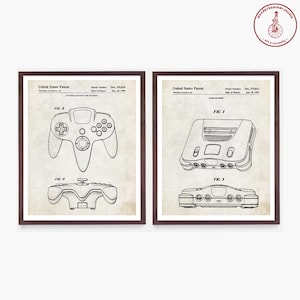 Poster di brevetti di videogiochi, arte murale di videogiochi, regalo per giocatori, eSport, decorazioni per camerette, brevetti per console e controller