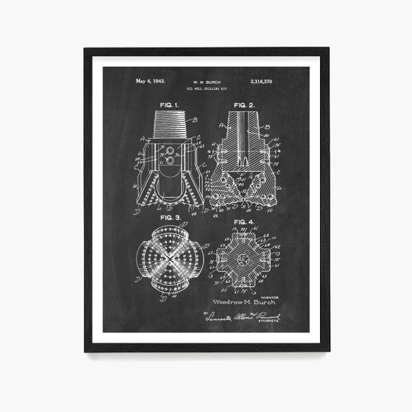 Oil Drilling Bit Patent Poster, Oil Rig Art, Oil Wall Art, Oil Field Art, Oil Derrick Patent, Oil Worker Patent, Oil & Gas Industrry