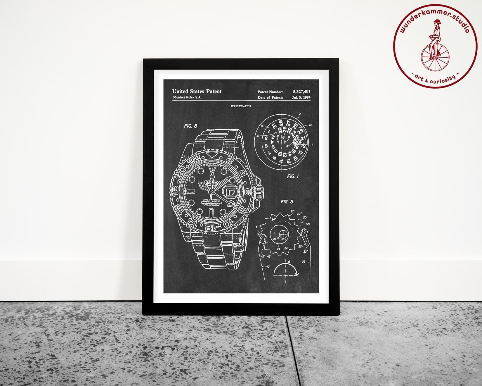 Watch Patent Art Print: Men's Office Decor, Luxury Gift - Etsy