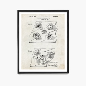 Game Dice Patent Art, Board Game Patent, Dice Patent, Dungeon Master, Vintage Board Game Dice Art, RPG Game Art, Dungeon Dice