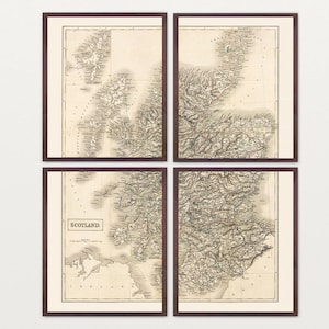 Scotland Map Wall Art, Scotland Poster, Scottish Home Decor, Europe Map, Glasgow, Housewarming Gift