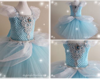 FAST SHIPPING - Disney Inspired Cinderella Dress - Princess Dress - Tutu Dress - Costume Dress - Halloween - Baby, Girl, Kids Dress
