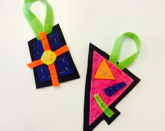 FELT ORNAMENTS: Set of 2 . . .