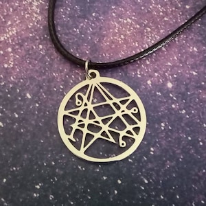 Necronomicon Gate Sigil Necklace on Vegan Cord