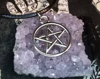 Silver Pentacle Necklace on Chain or Cord