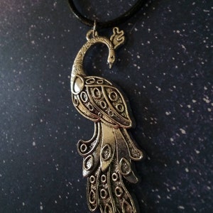 Goddess Hera Devotional Peacock Necklace on Vegan Cord image 8